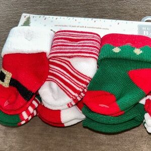 🆕🎅HP🎅 Hudson Baby Christmas Socks Set of 12